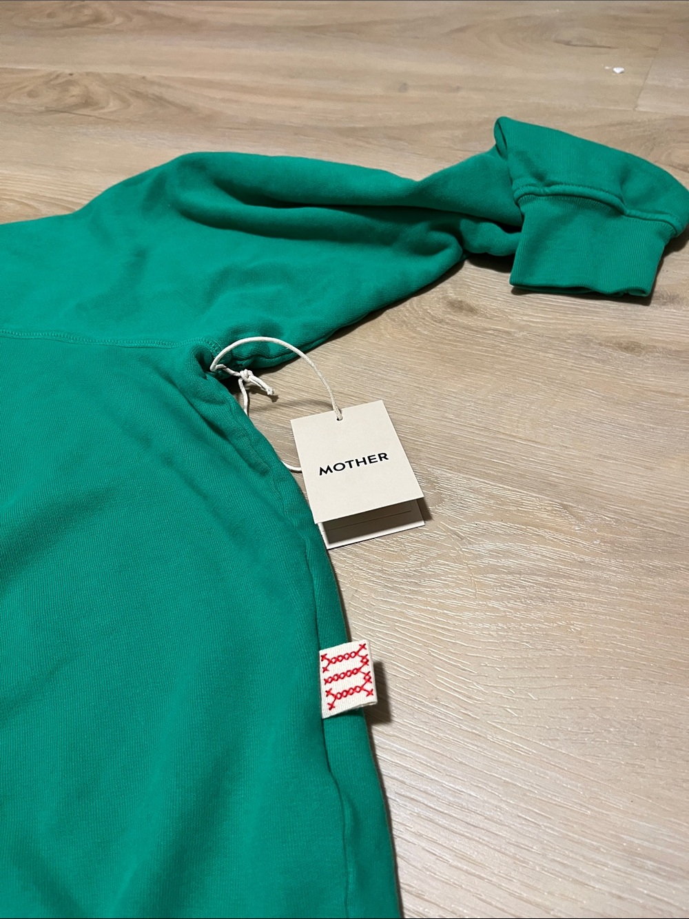 NWT MOTHER The Biggie Concert Buck Wild Green Sweater Small - Picture 3 of 7
